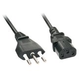 0.7m IT to C13 Mains Cable Italian Mains Plug to IEC C13 Connector