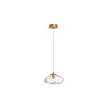 Brass Gold Metal  Blown Clear Glass   LED G9 1x5 Watt 230 Volt  IP20 Bulb Excluded   D: 20 H: 200 cm Adjustable Height