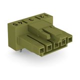 Socket for PCBs angled 5-pole light green