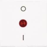 HK07 - Flächenwippe 2-polig mit Linse rot, Farbe: arktisweiß