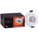 LED Downlight 10W 3000K/4000K/5700K 800Lm 45° CRI 90 Flicker-Free Cutout 83-88mm (External Driver Included) RAL9003 THORGEON