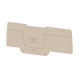 End plate (terminals), 69.5 mm x 2.1 mm, dark beige