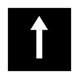 Button plate, 18 x 18 mm, arrow symbol