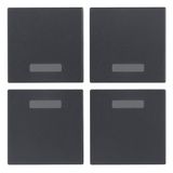 Four half-buttons 1M w/o symbol grey