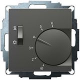 UP room controller, anthracite 55x55, 5-30C, AC 230V, 1changer, 10A/5A, heating/cooling switch