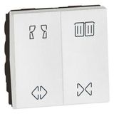 Arteor™ - Double switch for curtain control - 10 A - 2 modules - White