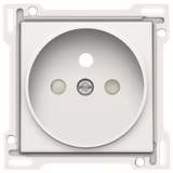 Finishing set for socket outlet with pin earthing and shutters, flush-mounting depth 21 mm, white coated