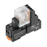 Relay module, 230 V AC, red LED, 4 CO contact (AgNi flash gold-plated)