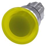 Illuminated mushroom pushbutton, 22 mm, round, metal, shiny, yellow,  3SU1051-1BD30-0AA0-Z Y12