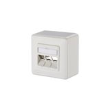 Keystone wall outlet surface mounted 3 port unequipped pure white