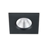 Zagros LED recessed spotlight IP65 matt black square