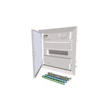 Compact distribution board-flush mounting, 1-rows, flush sheet steel door