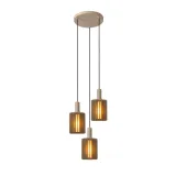 Lucide LAMBRES - Hanging lamp - 3xE27 - Taupe