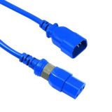 Set of 10 power cords C14-C13 0.5m blue serverside locking