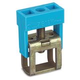 Connector for busbar with blue cover blue