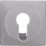 Centre plate for key switch/key push-button, Q.1/Q.3, alu velvety, lac