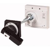 Door coupling rotary handle, lockable, black/gray