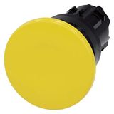 Mushroom pushbutton, 22 mm, round, plastic, yellow, 40mm, momentary contact 3SU1000-1BD30-0AA0-Z Y10