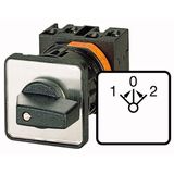 Reversing switches, T5B, 63 A, flush mounting, 3 contact unit(s), Contacts: 5, 45 °, momentary, With 0 (Off) position, with spring-return from both di
