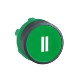 Head for non illuminated push button, Harmony XB5, XB4, green flush pushbutton Ø22 mm spring return "II"