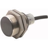 Proximity switch, E57 Premium+ Short-Series, 1 NC, 2-wire, 40 - 250 V AC, 20 - 250 V DC, M30 x 1.5 mm, Sn= 10 mm, Flush, NPN/PNP, Stainless steel, 2 m