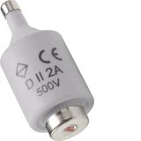 Fuse-link DII E27 2A 500V, tripping characteristic fast, with indicato