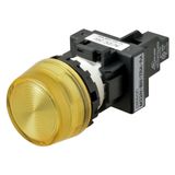 Indicator M22N projected, CAP COLOR YELLOW, LED YELLOW, LED VOLTAGE 24