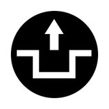 Button plate, raised black, unlock symbol