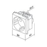 SOCKET SCHUKO+KS+COVER 2P+E 16A 250V~ 2M SS 4317697