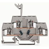 Component terminal block double-deck with 2 diodes 1N4007 gray