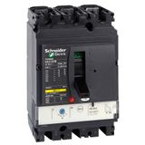 circuit breaker ComPact NSX100H, 70 kA at 415 VAC, TMD trip unit 63 A, 3 poles 3d