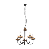 Livia chandelier 5-pc E14 matt black/gold