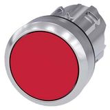 Pushbutton, 22 mm, round, metal, shiny, red, pushbutton, flat momentary 3SU1050-0AB20-0AA0-Z Y19