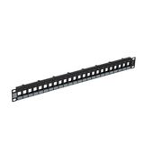 Patch panel 24 x RJ45 category 5e and 6 UTP Keystone without holder