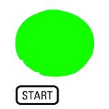 Button lens, flat green, START