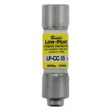 Fuse-link, LV, 15 A, AC 600 V, 10 x 38 mm, CC, UL, time-delay, rejection-type