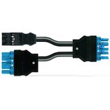 pre-assembled Y-cable Cca 2 x plug/socket black/blue
