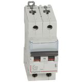 DX³6000 10kA high inlet and low outlet 2P screw circuit breaker 230V~ to 400V~ - 10A - D curve - 2 modules