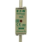 Fuse-link, LV, 50 A, AC 690 V, NH000, aM, IEC, dual indicator, live gripping lugs