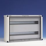 Encl. hinged cover+top head rail 2 slots, closed