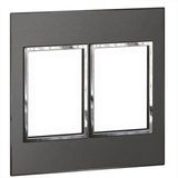 American and South African standard plate Arteor square version 2x3 modules - brushed metal black