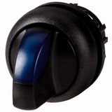 Illuminated selector switch actuator, RMQ-Titan, With thumb-grip, maintained, 2 positions (V position), Blue, Bezel: black