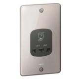 Synergy Authentic 230/120V AC Shaver Socket Polished Stainless Steel