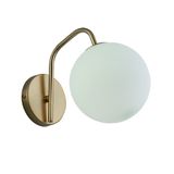 Wall Light Curved Arm Globe