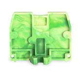 End plate with fixing flange M3 2.5 mm thick green-yellow