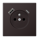 Socket fren/belg with USB type AC