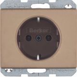 SCHUKO socket outlet, Arsys, light bronze, metal