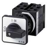 Step switches, T0, 20 A, centre mounting, 5 contact unit(s), Contacts: 10, 30 °, maintained, Without 0 (Off) position, 1-10, Design number 15228