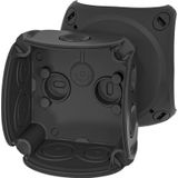 Junction box for indoor installation, black, IP 66, with el. membranes, 84x84x55mm, without terminals (62000465)