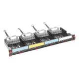 Patch panel with 4 cassettes